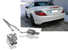 Fox Edelstahl Duplex Sportauspuffanlage ab Kat Mercedes SLK u. SLC R172 AMG Line 4-Zylinder je 2x76mm rund eingerollt abgeschrägt