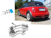 Fox Edelstahl Sportauspuff mittig Mini Cooper S Cabrio R52 2x76mm rund eingerollt gerade mit Absorber