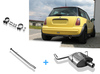 Fox Edelstahl Racing-Komplettanlage ab Kat Mini One u. Cooper R50 1x80mm rund eingerollt gerade mit Absorber