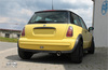 Fox Edelstahl Racing-Komplettanlage ab Kat Mini One u. Cooper R50 1x80mm rund eingerollt gerade mit Absorber
