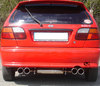 Fox Edelstahl Duplex Sportauspuff Nissan Almera N15 Fließheck Bj.95-00 2x90mm rund eingerollt gerade mit Absorber