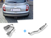 Fox Edelstahl Komplettanlage ab Kat Ausgang mittig Nissan Micra K12 Bj.03-10 mit Flanschanschluss 2x76mm rund eingerollt gerade mit Absorber
