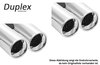 Fox Edelstahl Duplex Sportauspuff Ø63,5mm-System Opel Astra F Caravan 1-Punkt-Aufhängung 2x80mm rund eingerollt gerade mit Absorber