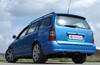 Fox Edelstahl Racing-Komplettanlage ab Kat. Opel Astra G Caravan OPC 1x90mm rund eingerollt abgeschrägt mit Absorber