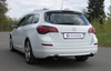Fox Edelstahl Duplex Sportauspuff-Komplettanlage ab Kat Opel Astra J Sports Tourer 115x85mm oval eingerollt abgeschrägt