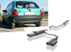 Fox Edelstahl Duplex Sportauspuff-Komplettanlage ab Kat Ø60mm-System Opel Corsa B 2x80mm rund eingerollt gerade mit Absorber