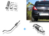 Fox Edelstahl Sportauspuff-Komplettanlage ab Kat Opel Corsa D mit Serienheck 1x90mm rund eingerollt gerade mit Absorber