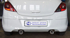 Fox Edelstahl Duplex Sportauspuff Opel Corsa D mit OPC-Line 1 o. 2 Heckansatz 1x90mm rund eingerollt gerade mit Absorber