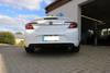 Fox Edelstahl Duplex Sportauspuff Opel Insignia je 140x90mm oval eingerollt abgeschrägt mit langer Tulpe