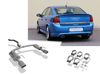 Fox Edelstahl Duplex Sportauspuff Opel Vectra C OPC je 142x78mm trapezförmig eingerollt gerade