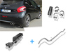 Fox Edelstahl Racing-Komplettanlage ab Kat Peugeot 208 GTI 2x76mm rund eingerollt mit Absorber