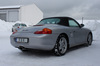 Fox Edelstahl Sportauspuff mittig Porsche Boxster Typ 986 2.5 140x90mm oval eingerollt abgeschrägt