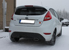 Fox Edelstahl Racing-Komplettanlage ab Kat Ford Fiesta MK7 JA8 inkl. Sport 1.0l Ecoboost ab 2012 145x65mm trapezförmig eingerollt nach unten & seitlich abgeschrägt