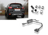 Fox Edelstahl Duplex Sportauspuff Renault Captur je 2x76mm rund eingerollt abgeschrägt