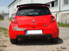 Fox Edelstahl Duplex Sportauspuff-Komplettanlage ab Kat Renault Clio 3 Sport Typ R je 90mm rund eingerollt abgeschrägt mit Absorber