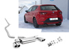 Fox Edelstahl Duplex Racing-Komplettanlage ab Kat Seat Leon 5F 1.2l 1.4l + 1.6-2.0l TDI ab 2012 (Mod. mit Einzelradaufhängung) je 2x80mm rund eingerollt abgeschrägt