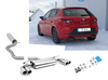 Fox Edelstahl Duplex Sportauspuff-Komplettanlage ab Kat Seat Leon 5F 1.2l 1.4l + 1.6-2.0l TDI ab 2012 (Mod. mit Einzelradaufhängung) je 2x80mm rund eingerollt abgeschrägt
