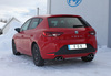 Fox Edelstahl Duplex Racing-Komplettanlage ab Kat Seat Leon 5F 1.2l 1.4l + 1.6-2.0l TDI ab 2012 (Mod. mit Starrachse) je 2x80mm rund eingerollt abgeschrägt