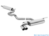 Fox Edelstahl Sportauspuff-Komplettanlage ab Kat Seat Leon 5F 1.2l 1.4l + 1.6-2.0l TDI ab 2012 (Mod. mit Starrachse) 2x80mm rund doppelwandig abgeschrägt