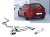 Fox Edelstahl Duplex Racing-Komplettanlage ab Kat Seat Leon 5F 1.2l 1.4l + 1.6-2.0l TDI ab 2012 (Mod. mit Starrachse) je 2x80mm rund eingerollt abgeschrägt