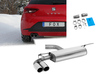 Fox Edelstahl Sportauspuff Seat Leon 5F 1.2l 1.4l + 1.6-2.0l TDI ab 2012 (Mod. mit Starrachse) 2x80mm rund doppelgerade abgeschrägt