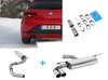 Fox Edelstahl Sportauspuff-Komplettanlage ab Kat Seat Leon 5F 1.2l 1.4l + 1.6-2.0l TDI ab 2012 (Mod. mit Starrachse) 2x80mm rund doppelwandig abgeschrägt