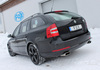 Fox Edelstahl Duplex Racing-Komplettanlage ab Kat Skoda Octavia RS 1Z 145x65mm trapezförmig eingerollt nach unten & seitlich abgeschrägt