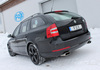 Fox Edelstahl Duplex Sportauspuff Skoda Octavia RS 1Z 145x65mm trapezförmig eingerollt nach unten & seitlich abgeschrägt