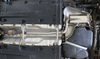 Fox Edelstahl Sportauspuff-Komplettanlage ab Kat Skoda Octavia RS 1Z 135x80mm flachoval eingerollt abgeschrägt mit Absorber