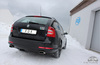 Fox Edelstahl Duplex Racing-Komplettanlage ab Kat Skoda Octavia RS 1Z 145x65mm trapezförmig eingerollt nach unten & seitlich abgeschrägt