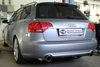 Fox Edelstahl Duplex Sportauspuff inkl. Verbindungsrohr Audi A4 B7 quattro Typ 8E Limousine/ Avant 3.0l TDI 1x90mm rund eingerollt abgeschrägt mit Absorber