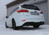 Fox Edelstahl Duplex Sportauspuff Ford Focus 3 Turnier 1.0l Ecoboost mit Styling-Paket je 115x85mm oval eingerollt abgeschrägt