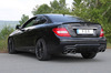 FOX Edelstahl Duplex Sportauspuff Mercedes C-Klasse Coupe W204 C350 mit AMG-Paket je 2x115x85mm oval eingerollt abgeschrägt