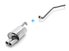 Fox Edelstahl Racing-Komplettanlage ab Kat Toyota Corolla E12 1.4l & 1.6l Schrägheck 2x80mm rund eingerollt gerade mit Absorber
