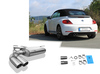 Fox Edelstahl Sportauspuff VW Beetle Typ 16 1.4l (Mod. mit Starrachse) 2x90mm rund eingerollt abgeschrägt