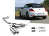 Fox Edelstahl Racing-Komplettanlage ab Kat VW Beetle Cabrio Typ 16 1.4l (Mod. mit Einzelradaufhängung) 2x90mm rund eingerollt abgeschrägt
