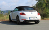 Fox Edelstahl Sportauspuff-Komplettanlage ab Kat VW Beetle Cabrio Typ 16 1.4l (Mod. mit Starrachse) 2x90mm rund eingerollt abgeschrägt