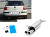 Fox Edelstahl Sportauspuff VW Golf 4 2x76mm rund eingerollt gerade mit Absorber