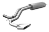 Fox Edelstahl Racing-Komplettanlage ab Kat. Sidepipe VW Golf 4 Variant 130x50mm flachoval scharf abgeschrägt