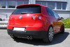 Fox Edelstahl Duplex Racing-Komplettanlage ab Kat. VW Golf 5 TSI 2x76mm rund eingerollt abgeschrägt mit Absorber