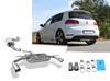 Fox Edelstahl Duplex Sportauspuff-Komplettanlage ab Kat VW Golf 6 GTI je 90mm rund scharf doppelwandig abgeschrägt