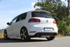 Fox Edelstahl Duplex Sportauspuff-Komplettanlage ab Kat VW Golf 6 GTI je 90mm rund scharf doppelwandig abgeschrägt