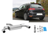 Fox Edelstahl Duplex Sportauspuff VW Golf 7 1.2l 1.4l TSI 1.6l TDI in GTI-Optik je 100mm rund eingerollt abgeschrägt