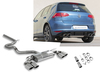 Fox Edelstahl Duplex Racing-Komplettanlage ab Kat VW Golf 7 1.2l 1.4l TSI 1.6l TDI in R-Optik je 2x115x85mm oval eingerollt abgeschrägt