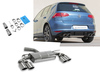 Fox Edelstahl Duplex Sportauspuff VW Golf 7 1.2l 1.4l TSI 1.6l TDI in R-Optik je 2x115x85mm oval eingerollt abgeschrägt