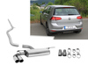 Fox Edelstahl Racing-Komplettanlage ab Kat VW Golf 7 1.4 TSI 2.0 TDI inkl. GTD 2x80mm rund doppelwandig