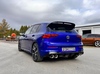 FOX Edelstahl Duplex Sportauspuff-Komplettanlage ab OPF VW Golf 8 R je 2x100mm rund doppelwandig abgeschrägt mit Absorber