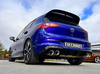 FOX Edelstahl Duplex Sportauspuff-Komplettanlage ab OPF VW Golf 8 R je 2x100mm rund doppelwandig abgeschrägt mit Absorber