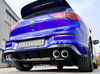 FOX Edelstahl Duplex Sportauspuff-Komplettanlage ab OPF VW Golf 8 R je 2x100mm rund doppelwandig abgeschrägt mit Absorber