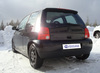 Fox Edelstahl Sportauspuff mittig VW Lupo 130x50mm flachoval eingerollt abgeschrägt